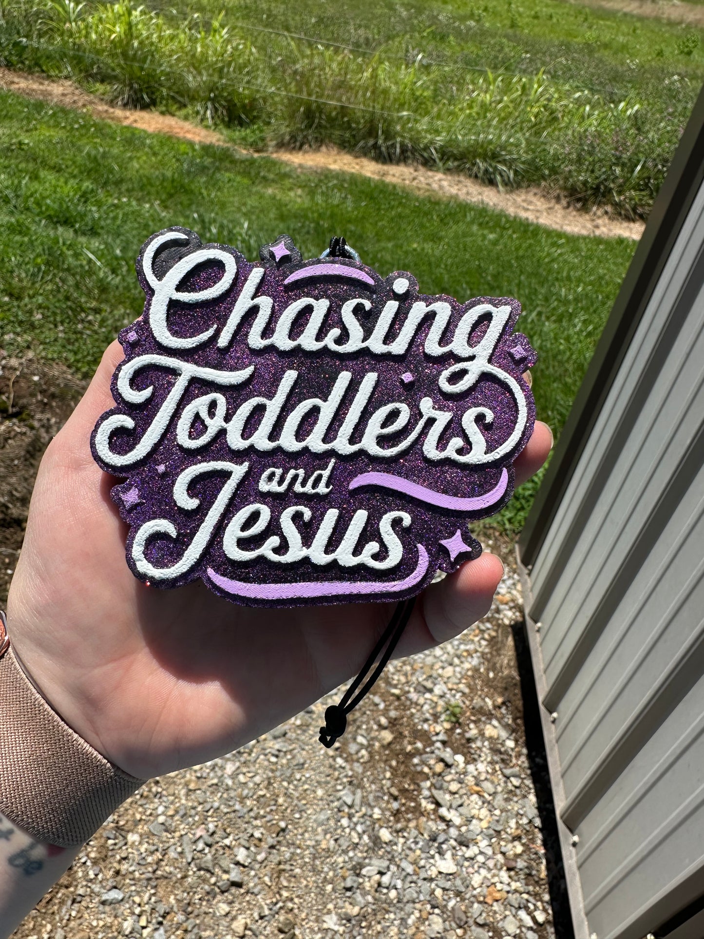 Chasing Toddlers and Jesus Car Freshie
