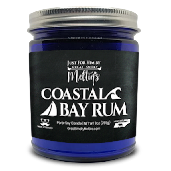 9oz Just For Him Blue Jar Candle - Coastal Bay Rum image