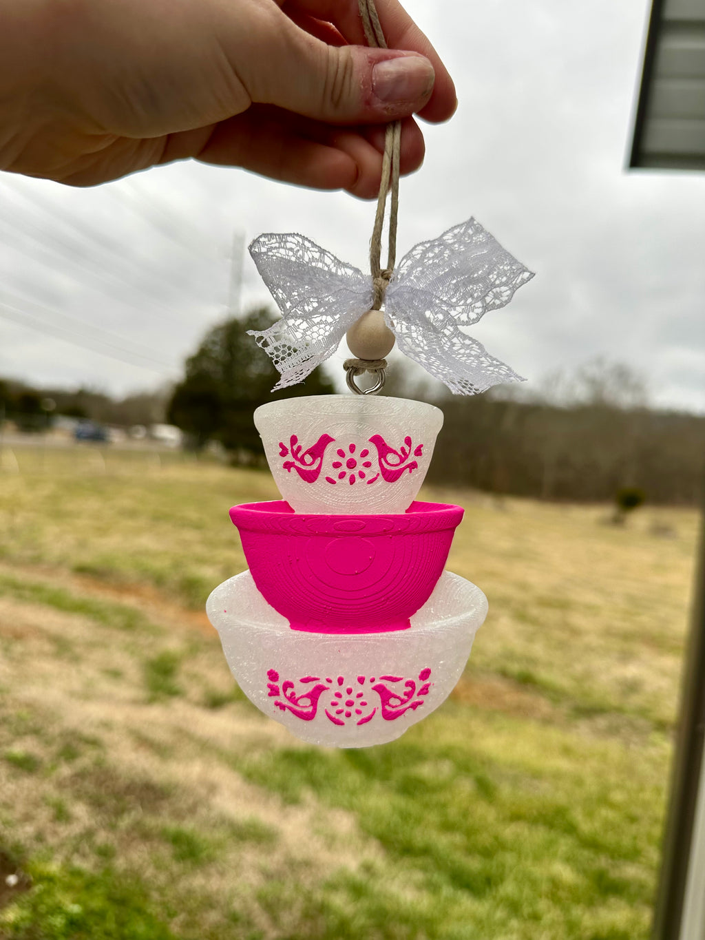 Vintage Bowls Car Freshie