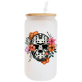 Floral Horror Mama's Boy 16oz Glass Tumbler image 0