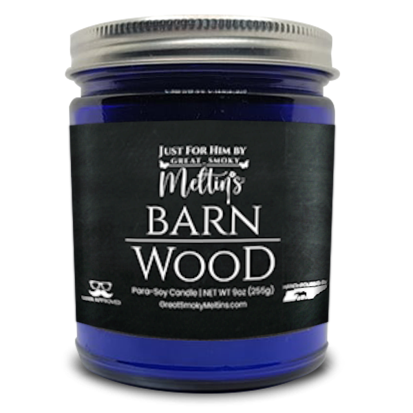 9oz Just For Him Blue Jar Candle - Barn Wood image