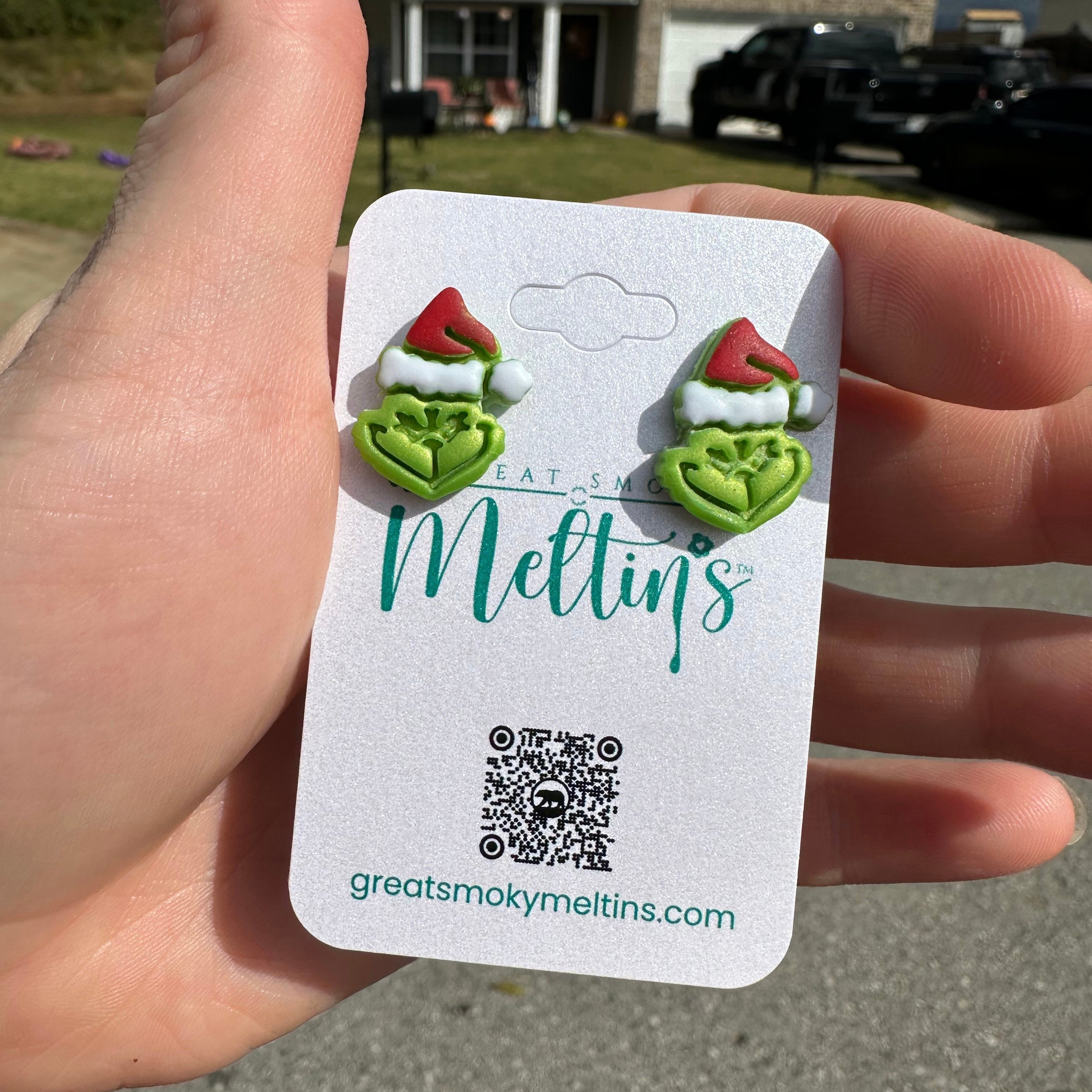 Christmas Thief Handmade Clay Earrings