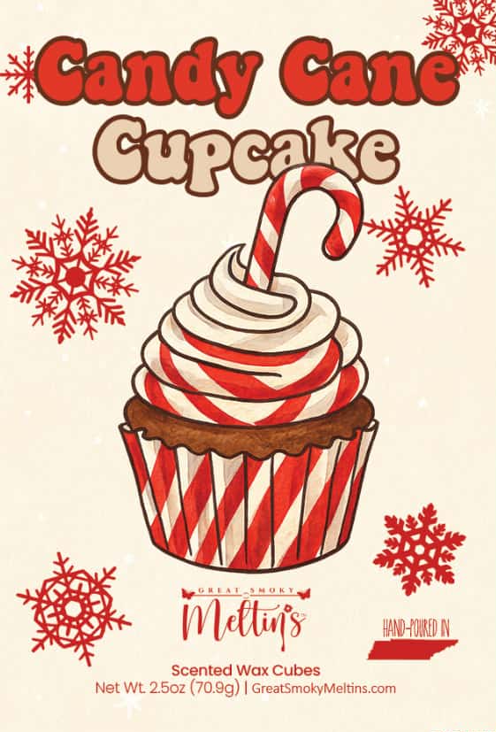 Candy Cane Cupcake- 2.5oz Wax Melt