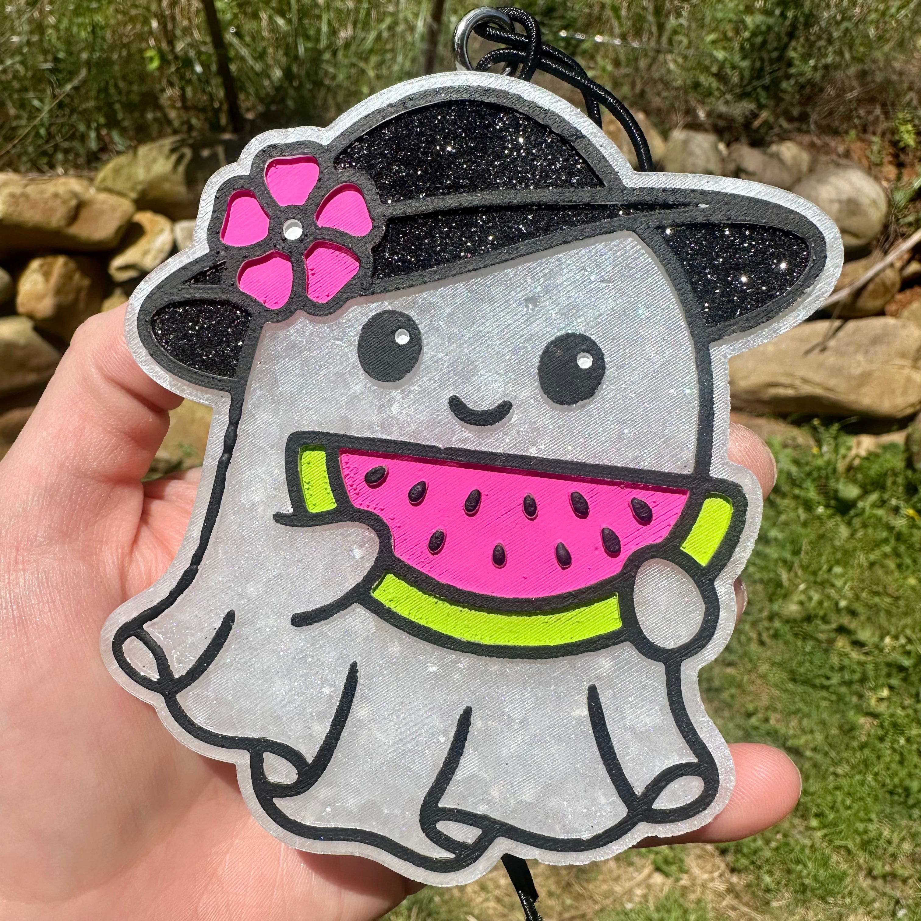 Summer Ghost with Watermelon Car Freshie