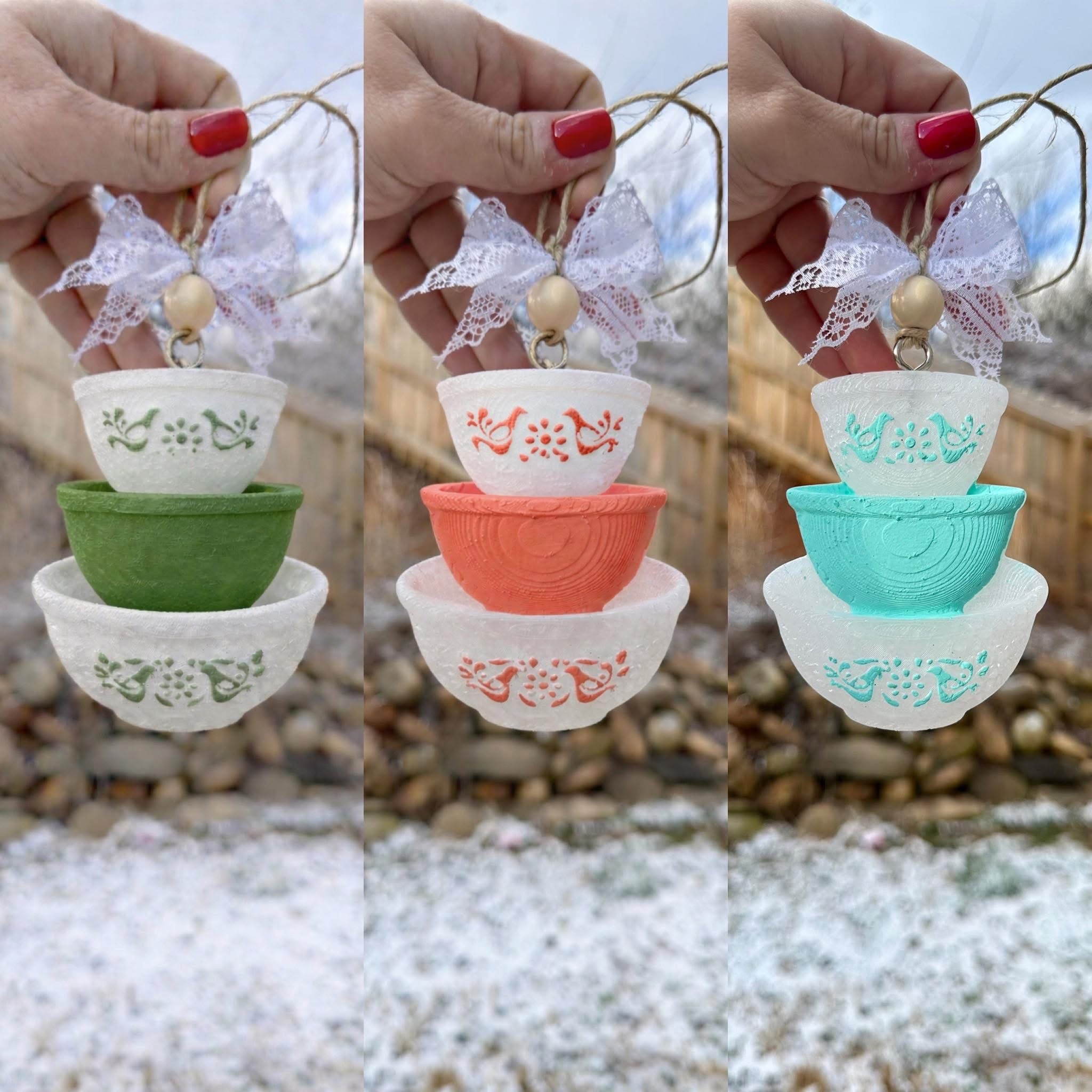 Vintage Bowls Car Freshie