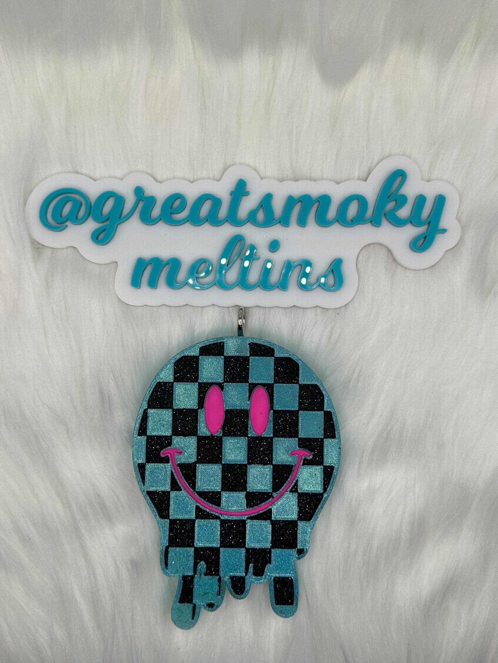 Checkered Smile Car Freshie image 0