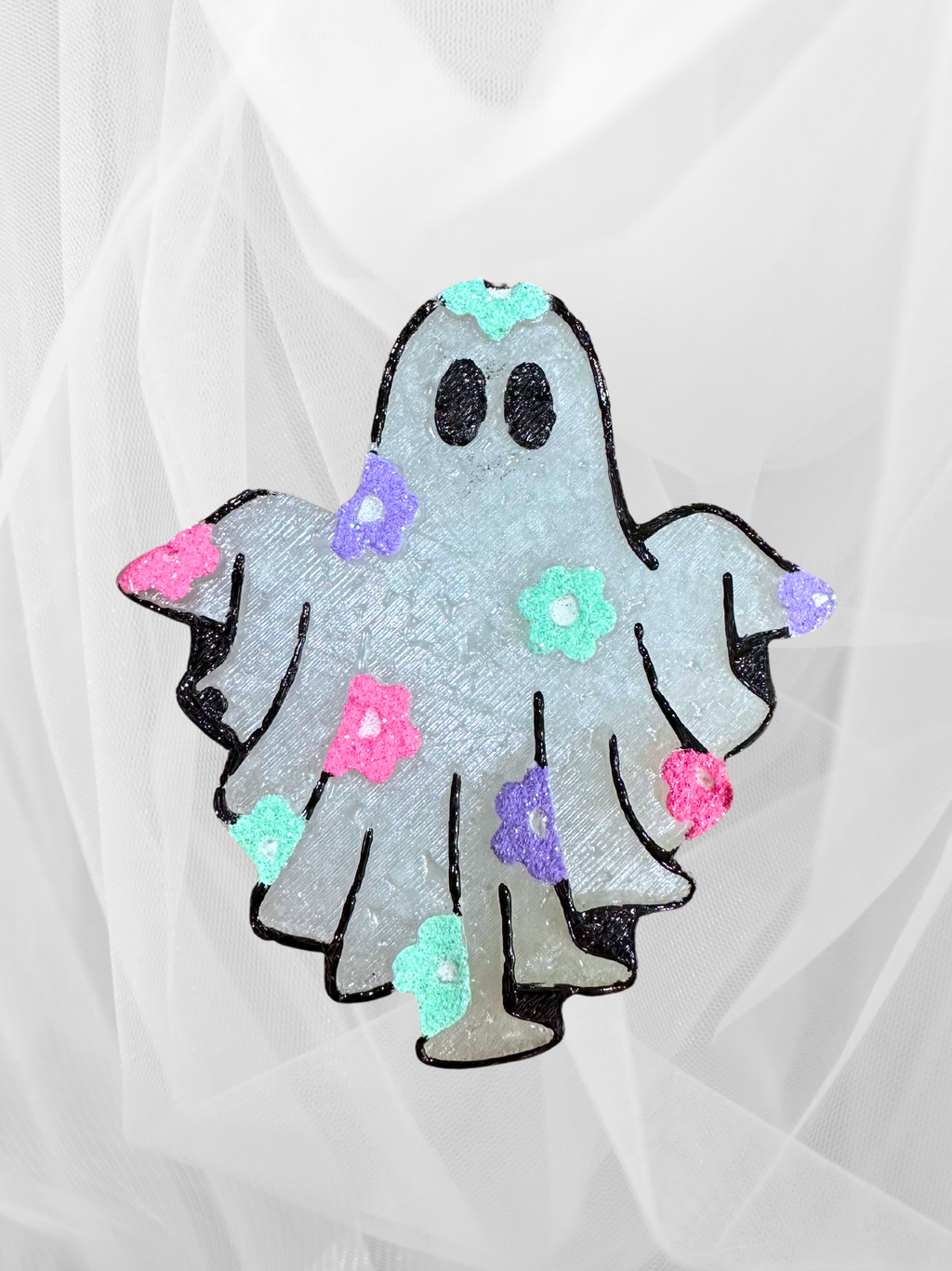 Floral Ghost Car Freshie - leather-lace image